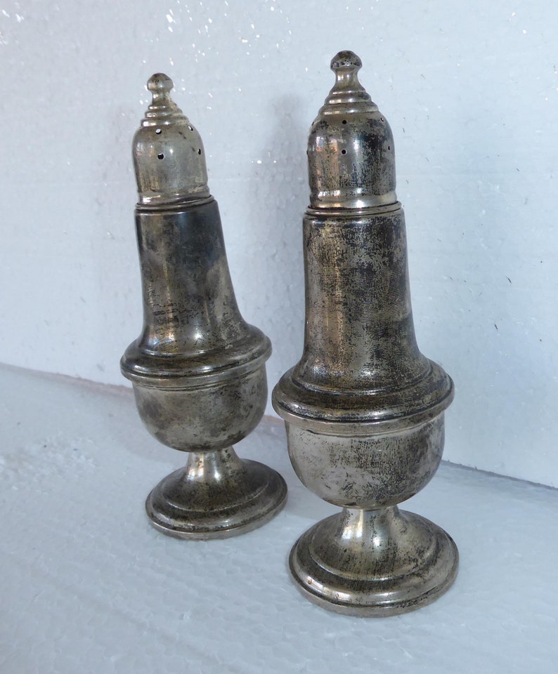 Vintage/Antique Empire Sterling Silver Weighted Salt & Pepper Shakers 242 image 2