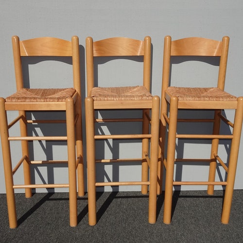 Set of 2 Vintage French Country Rush Barstools Bar Stools Etsy