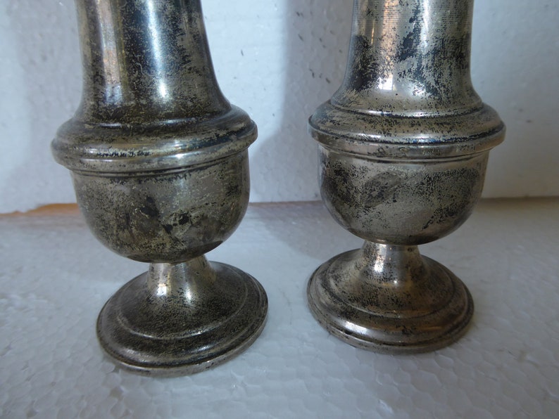 Vintage/Antique Empire Sterling Silver Weighted Salt & Pepper Shakers 242 image 8