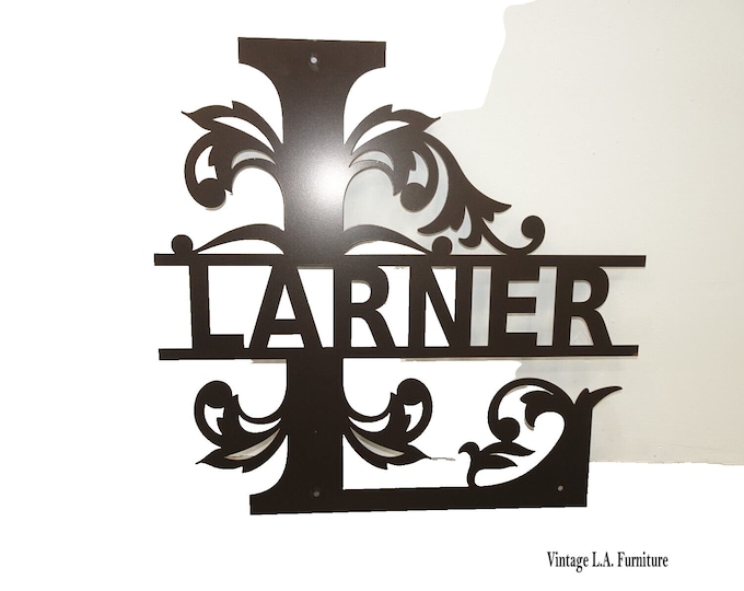 Vintage 19.5" Tall Larner Sign Gate Sign Door Sign Wall Decor Family Name Larner