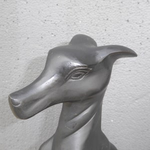 Pair Bronze Vintage Black Greyhound Dog Statues Collectible Sculpture Figurines image 8