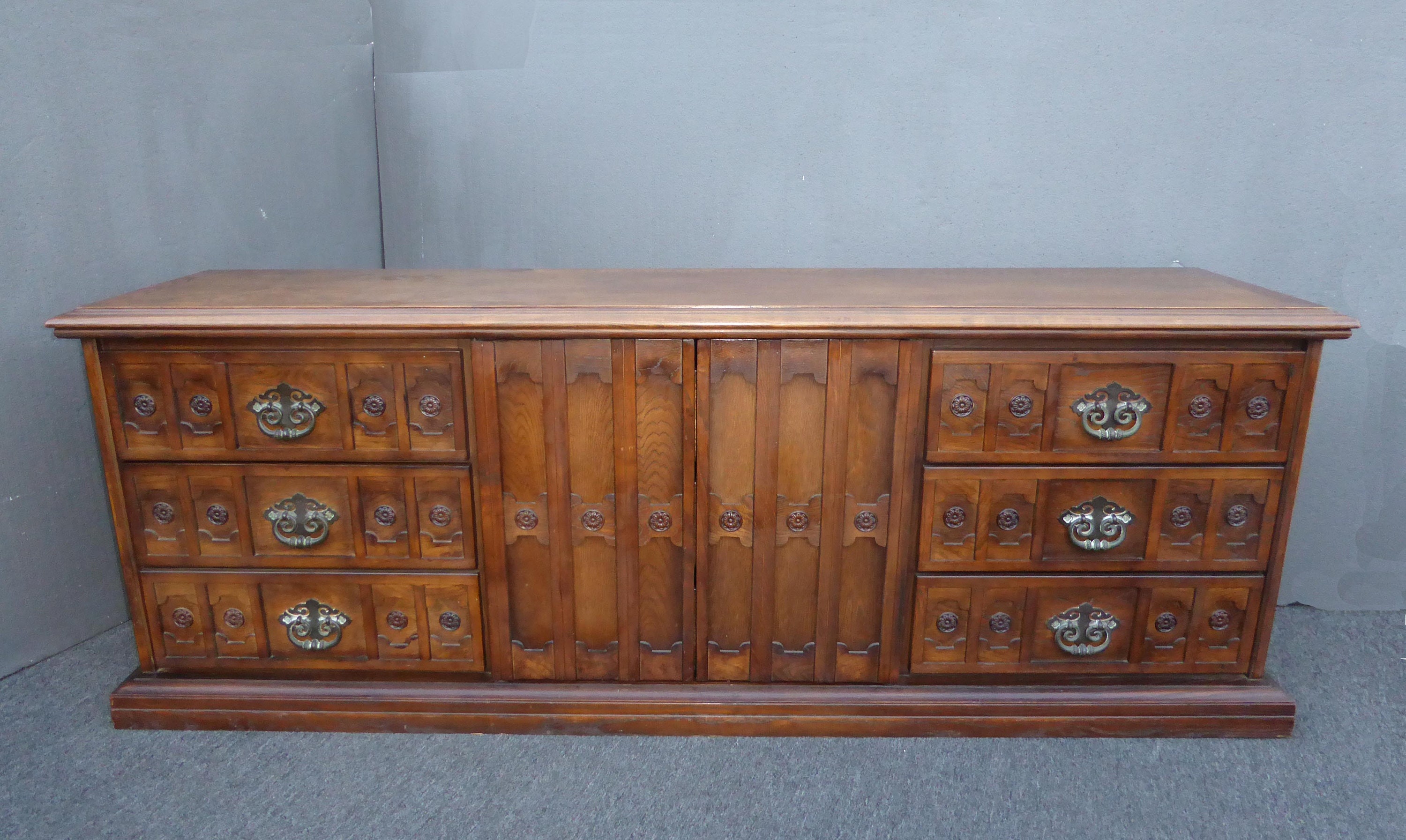 Vintage Spanish Style Ornate Triple Dresser Interchangeable