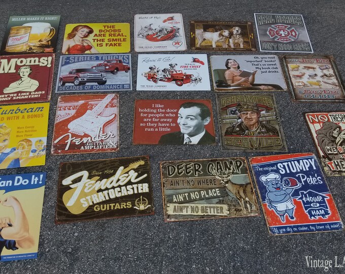 Mid Century Modern Metal Retro Wall Signs 19 Signs