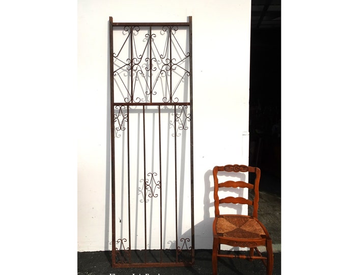 Vintage Mid Century Spanish Style Metal Tall Gate or Wall Decor