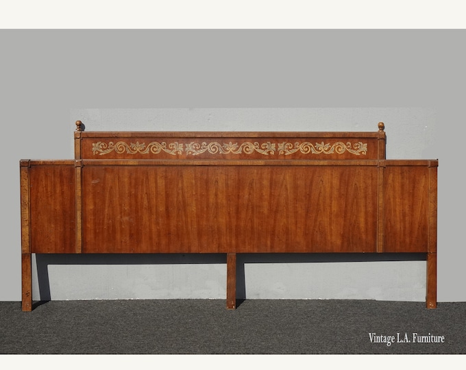 Vintage Mid Century Modern Brown Low Profile King Headboard