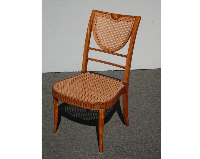 Vintage Alfonso Marina Ornate Cane Chair w White Cushion