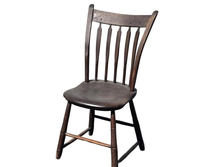 Antique Arrow Back Windsor Brown Childs Side Chair ~ French Country 1of2