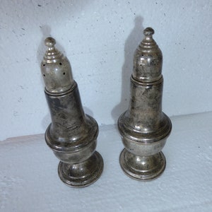 Vintage/Antique Empire Sterling Silver Weighted Salt & Pepper Shakers 242 image 6