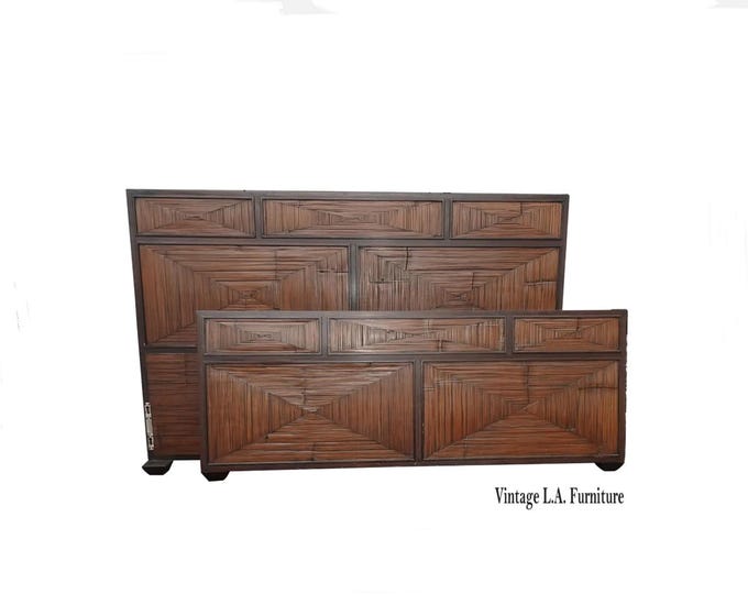 Mcguire Faubourg Collection King Size Bedframe Headboard & Footboard w Side Rails