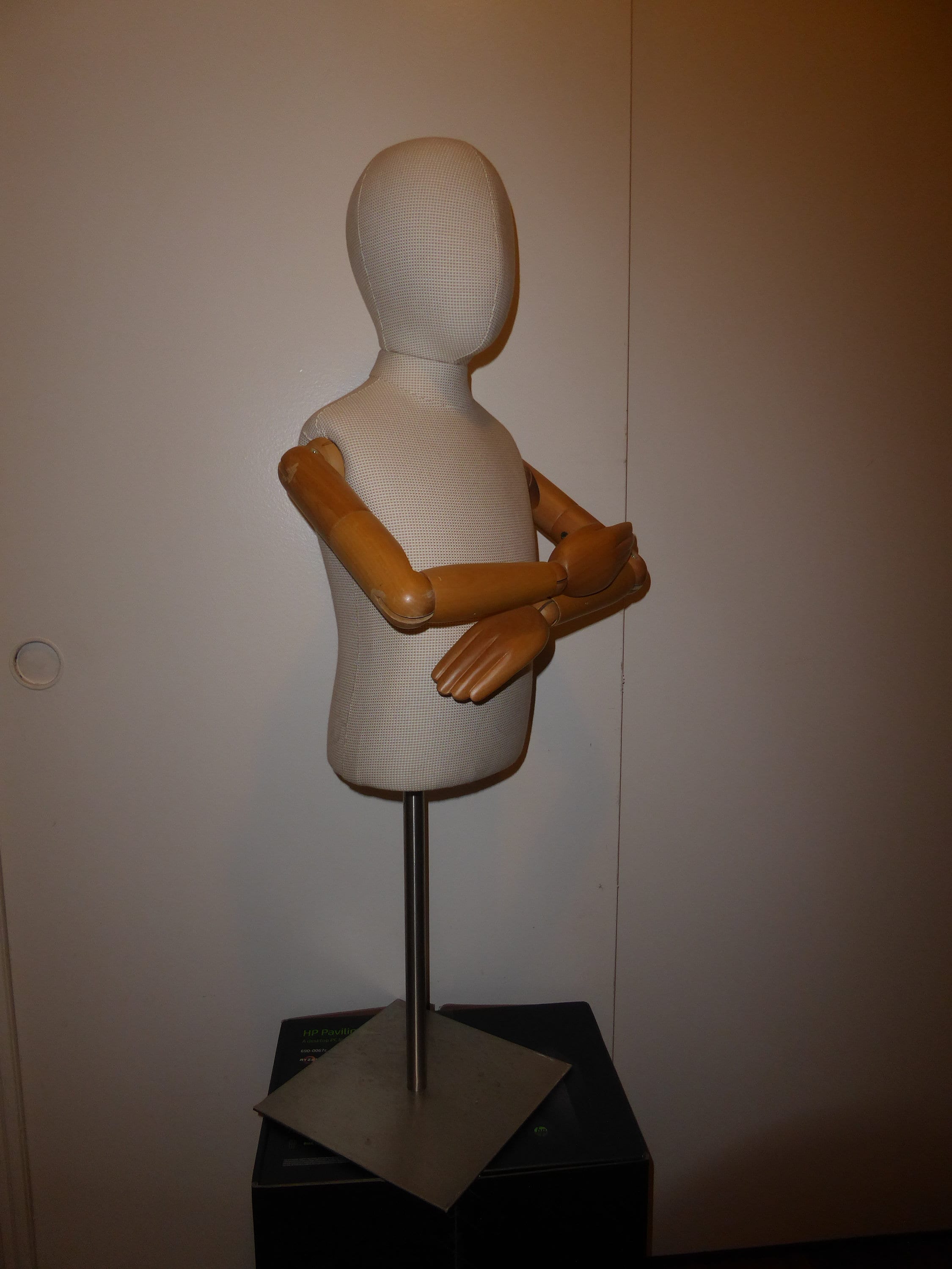 Child Mannequin Torso & Head with Posable Arms and Adjustable Height