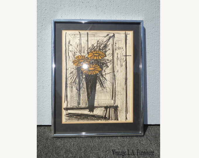Vintage Mid Century Modern Style Lithograph by famed Artist Bernard Buffet