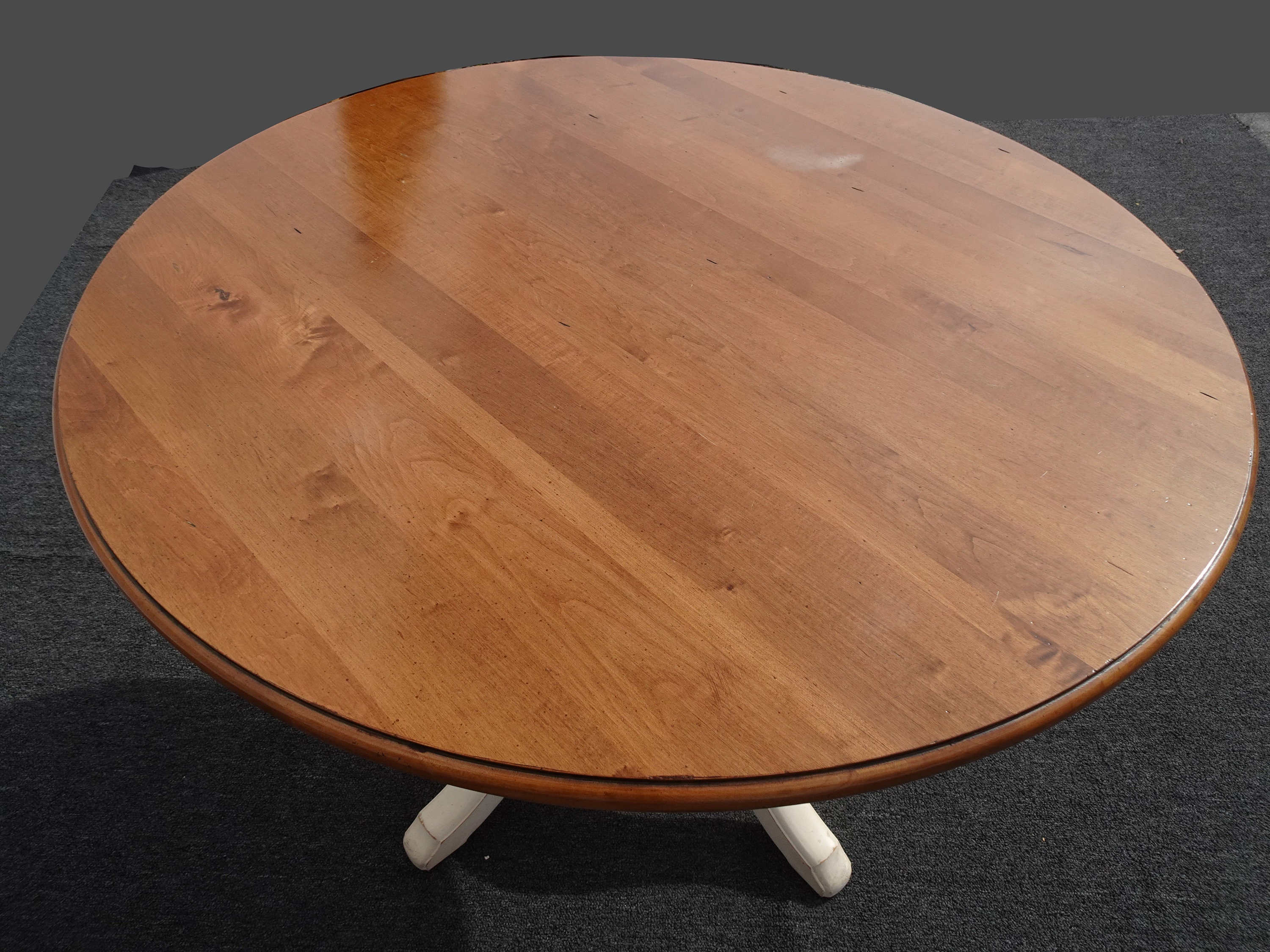 Vintage Ethan Allen French Country Brown Maple Dining Table White