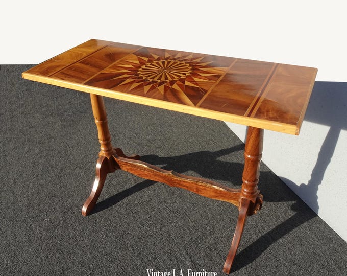 Vintage French Style Side Table w a Sunburst Inlay