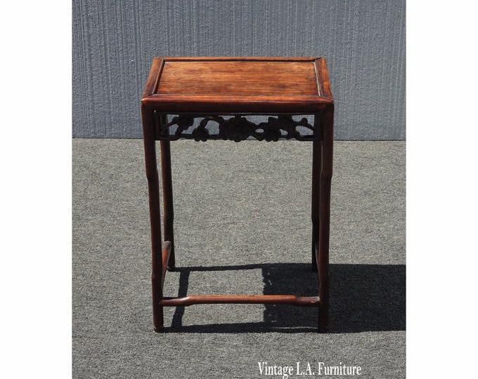 Vintage Chinese Rosewood Incense Stand Side Table