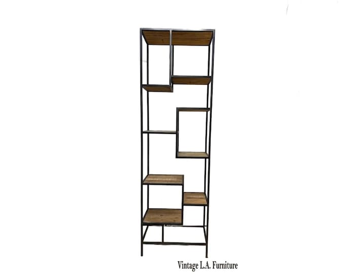 Tall 8 Feet 6" ~ Vintage Restoration Hardware Nine Shelf Metal Etagere Bookcase