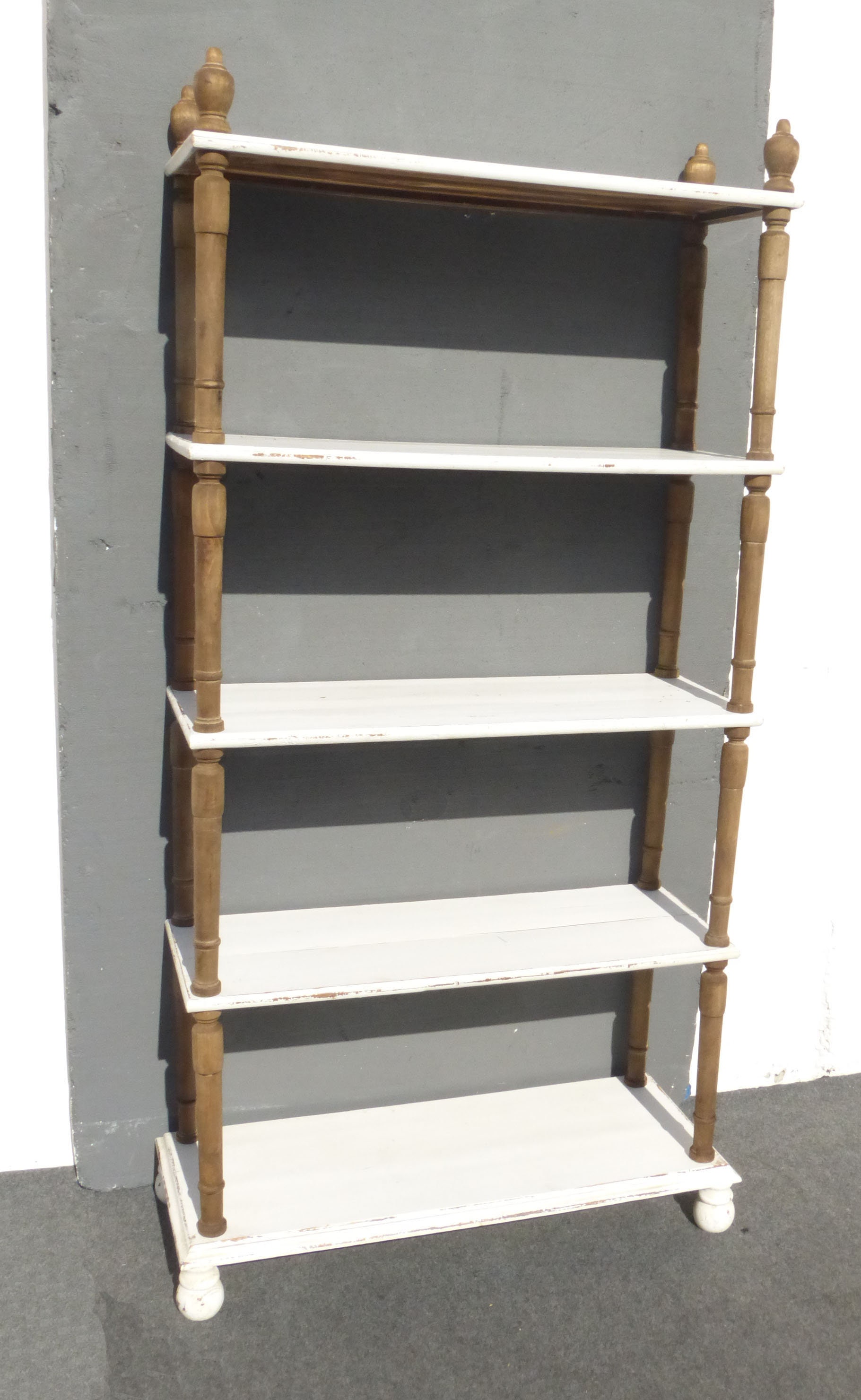 Vintage French Country Cottage Chic Shabby WHITE Rustic BOOKCASE BookShelves