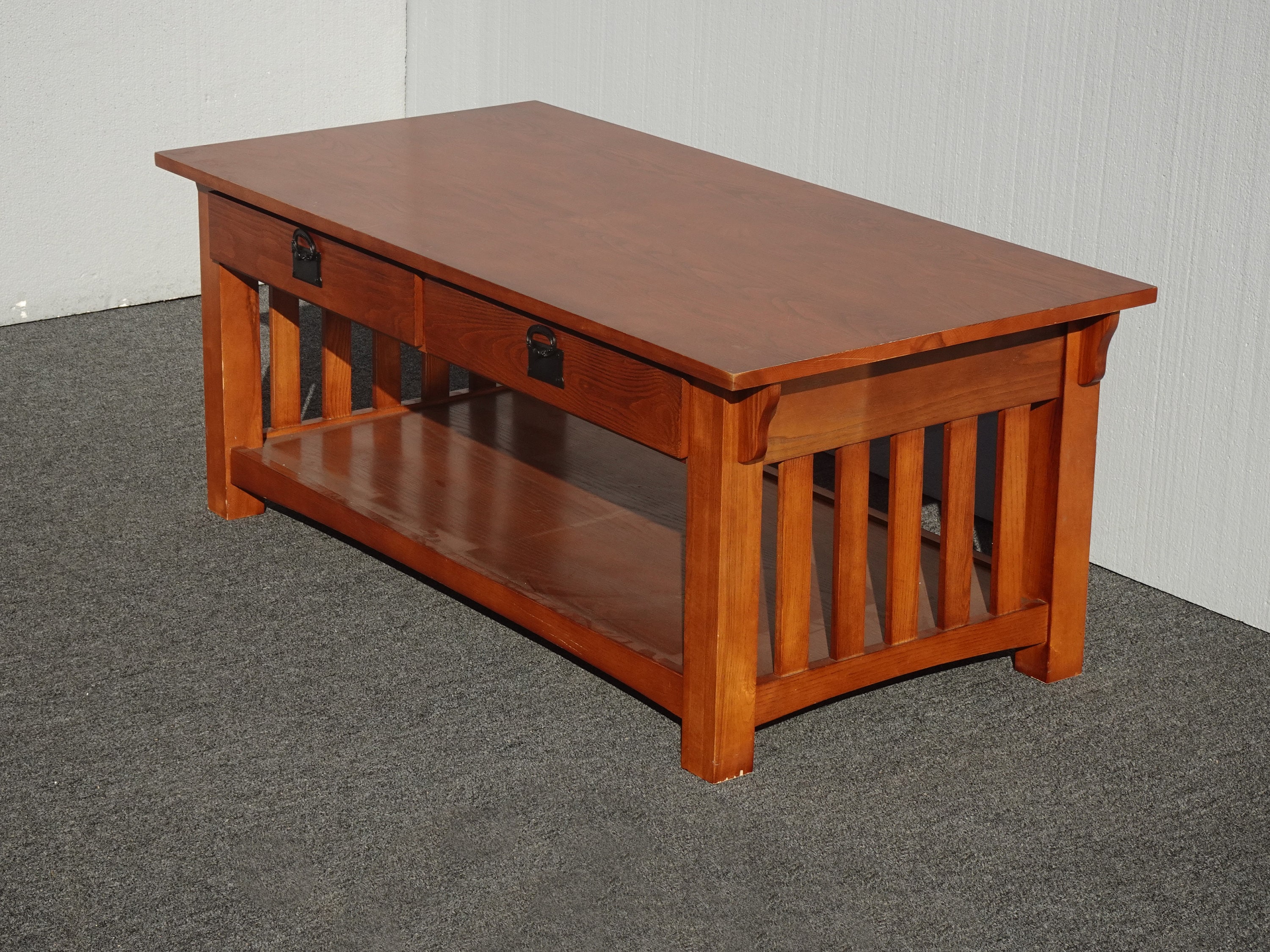 Vintage Stickley Style Brown Cocktail Coffee Table