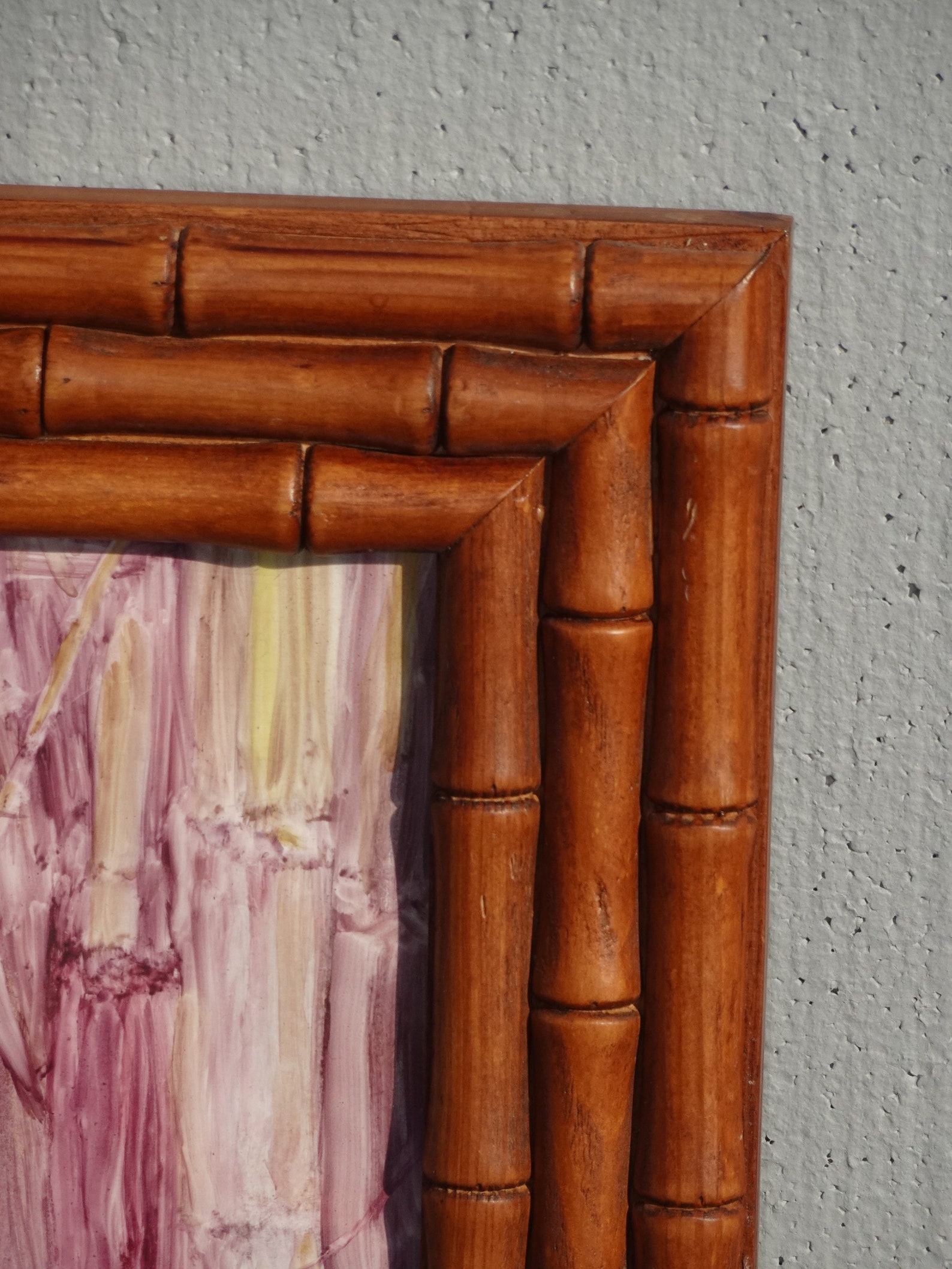 Vintage Bamboo Frame Abstract Watercolor Picture by Susan Wood Etsy