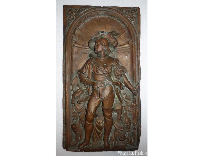 Antique Authentic Bronze Wall Plaque German Regist Gustav Grohe Signed 1826-1906