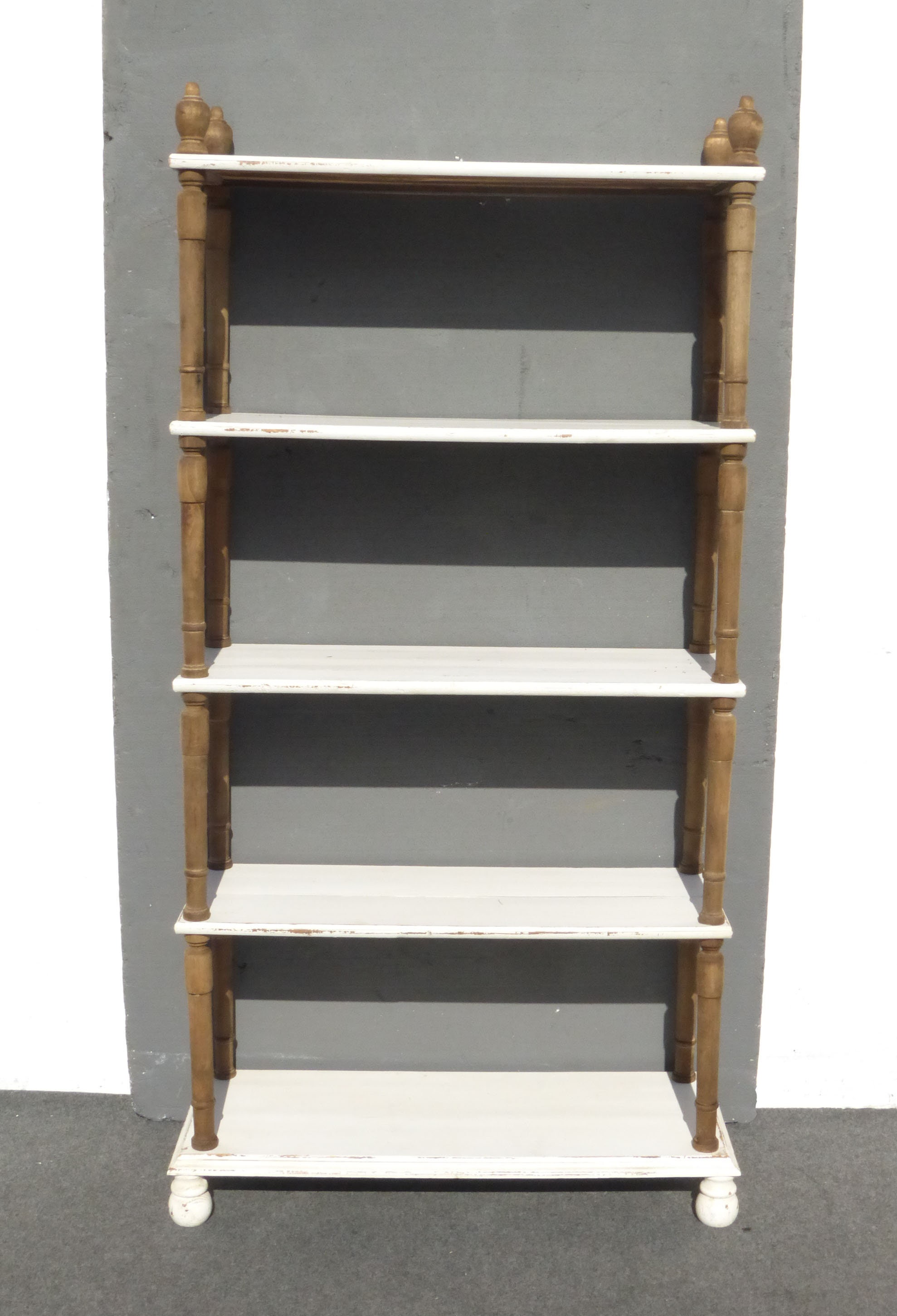 Vintage French Country Cottage Chic Shabby WHITE Rustic BOOKCASE BookShelves