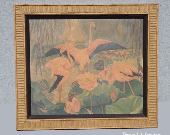 Vintage Jessie Arms Gotke Pink Flamingos Mid Century Picture Turner Style