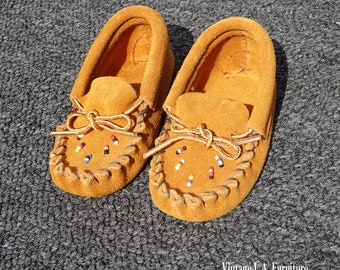 Pair of Gold Childs Bastien Mocassins Size 4