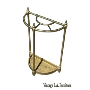 Vintage Brass and Iron Umbrella Stand
