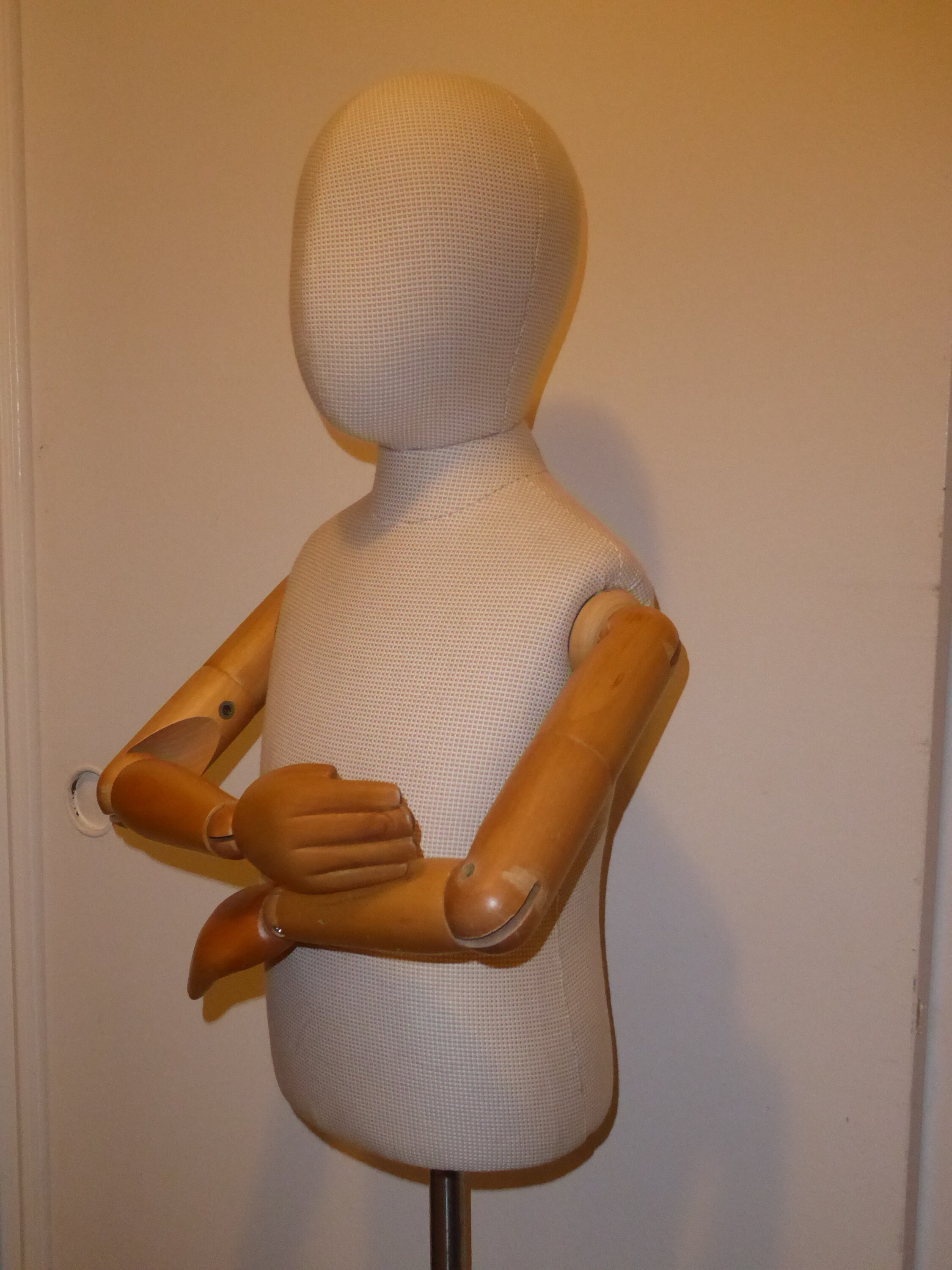 Child Mannequin Torso & Head with Posable Arms and Adjustable Height