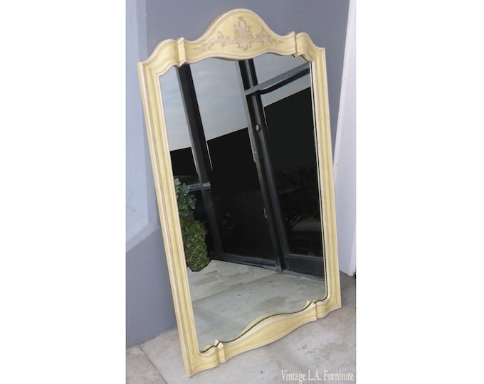 Vintage 48"H John Widdicomb French Country Cottage Wall Mantle Mirror Italian Yellow