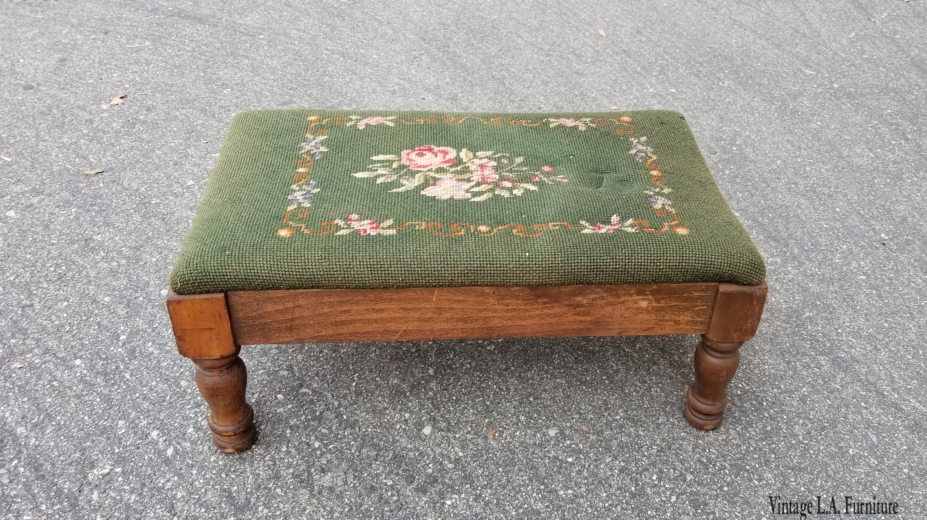 Needle point stool : r/Antiques