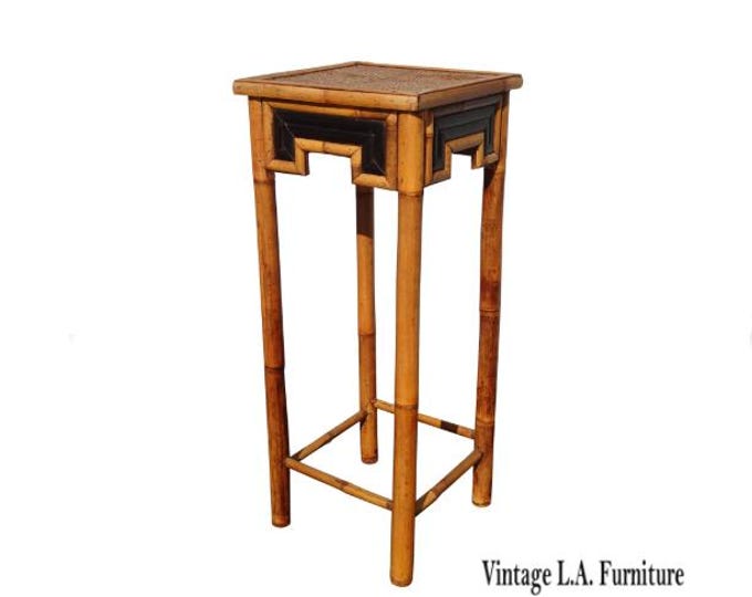 Vintage, French Counry, Bamboo, Rattan,  Plant Stand , Side Table