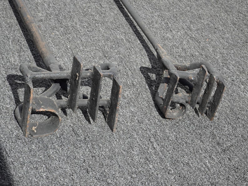 Pair of Vintage Wrought Iron Western Cowboy Cattle Branding Irons