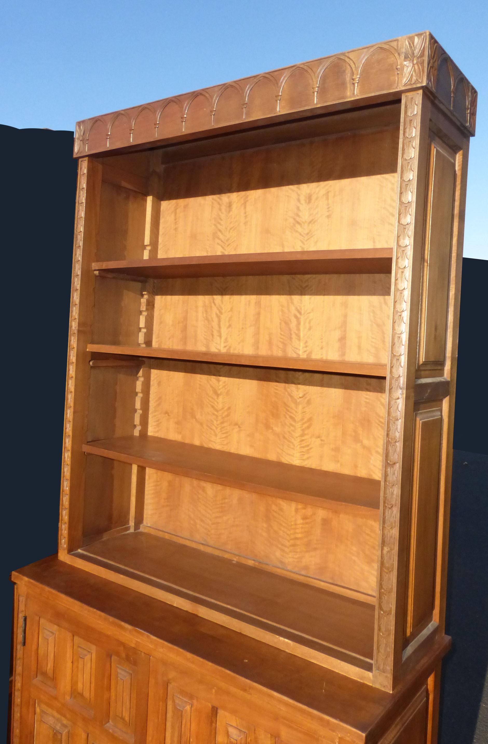 Vintage Mid Century Modern Teak Bookcase Cabinet w Shelves ...