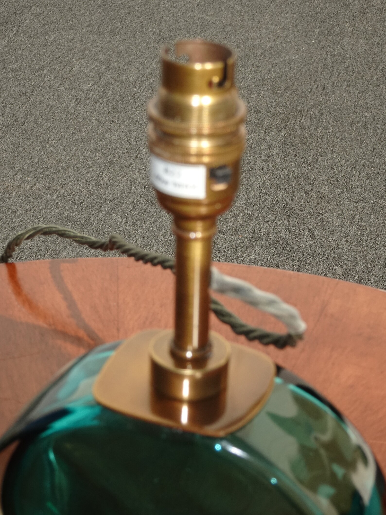 Pooky Lighting Limited Green Blown Glass Table Lamp w Copper Etsy