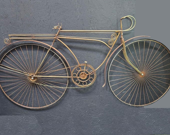 Vintage Rustic 1970's C Curtis Jere "Spinning Wheel" Bicyle Bike Wall Sculpture