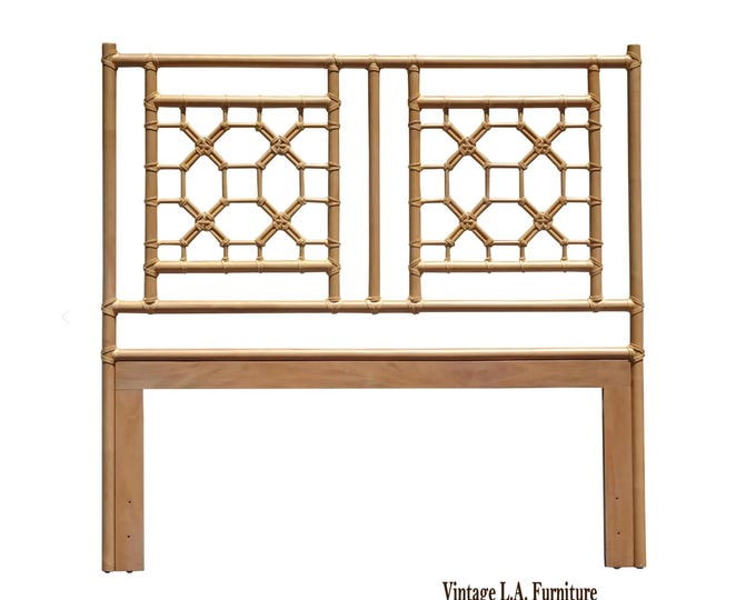 Vintage Coastal Style Faux Bamboo Queen Headboard