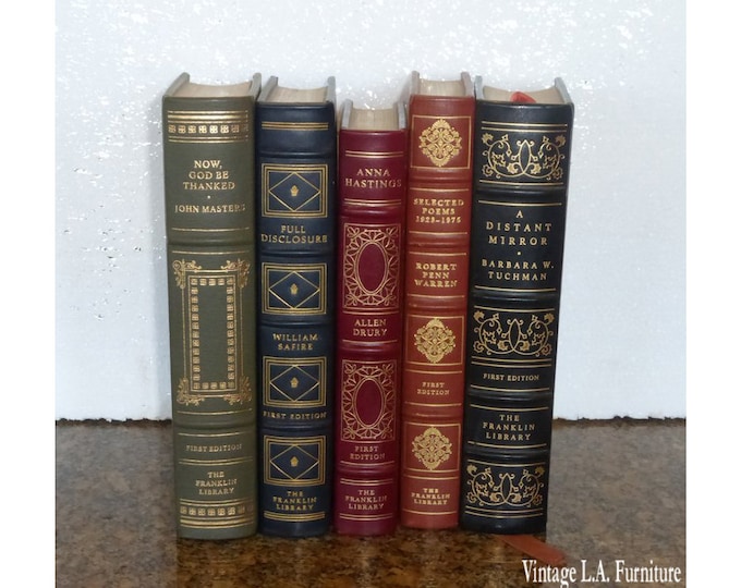 Five Leather Books First Additions BY Warren, Drury, Safire, Masters & Tuchman