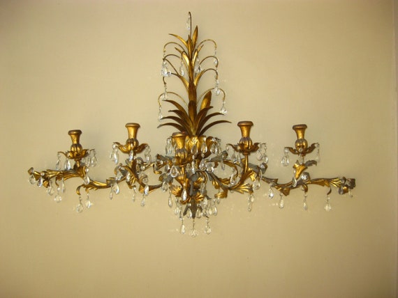 Vintage gold wall sale sconce