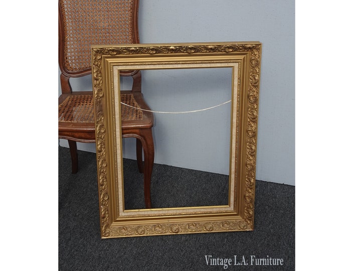 Vintage French Provincial Gold Ornate Wall Mantle Picture Frame #3