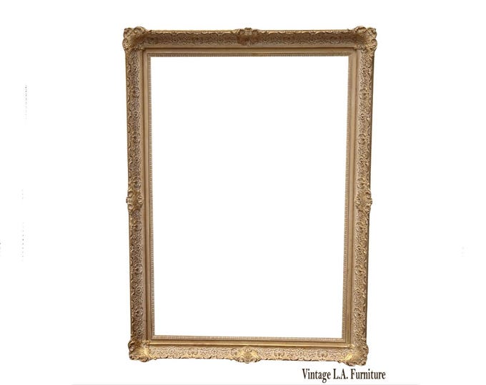 Large Tall 55"Hx40 Vintage French Provincial Gold Ornate Picture Frame