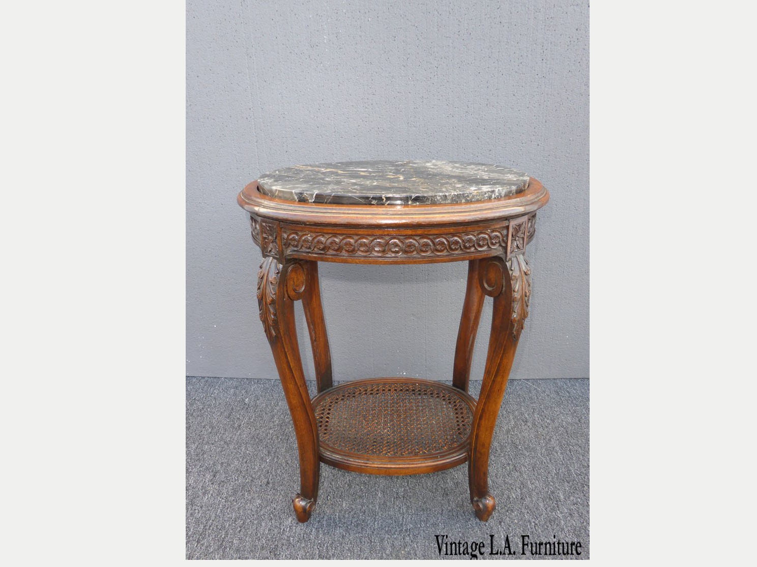 Marble top outlet side table vintage