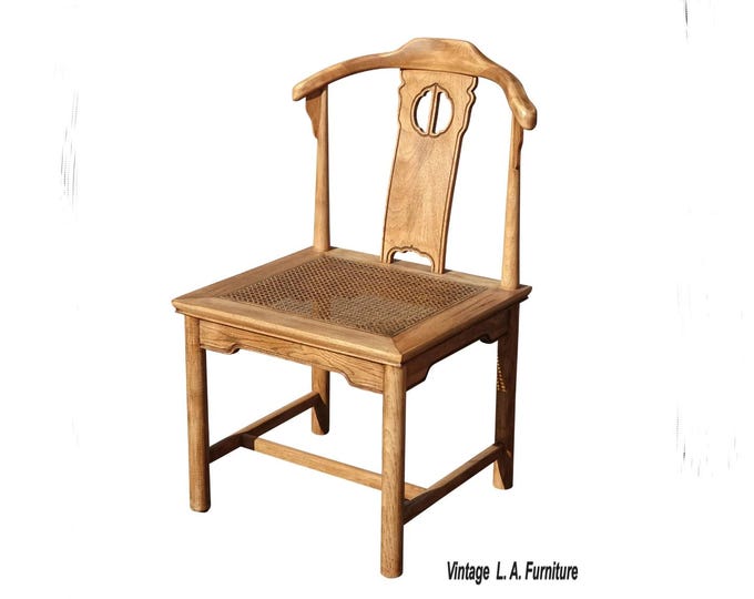 Vintage Asian Style Teak Cane Accent Chair by Drexel Heritage