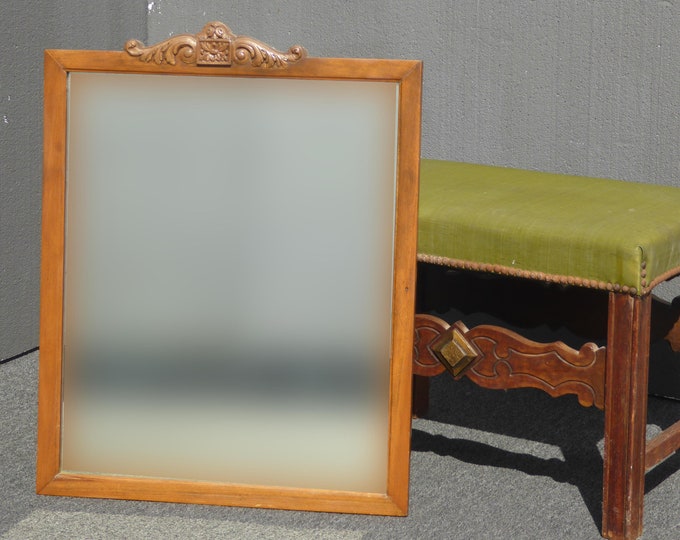 Antique French Country Wall Mantle Mirror w Aged Mirror