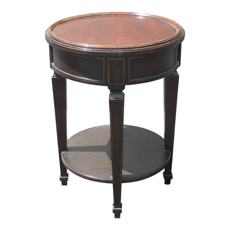 Baker Furniture Traditional Round Side Table End Two Tier