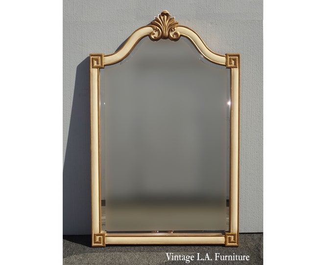 50x32 Vintage French Provincial Country Off White & Gold Wall Mantle Mirror