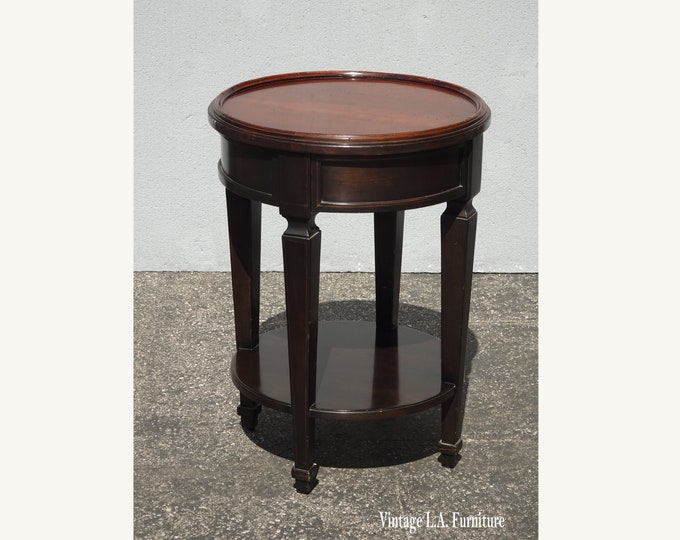 Vintage Baker Furniture Co. Brown Side Drinks Table Two Tier