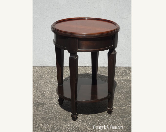 Vintage Baker Furniture Co. Brown Side Table Two Tier