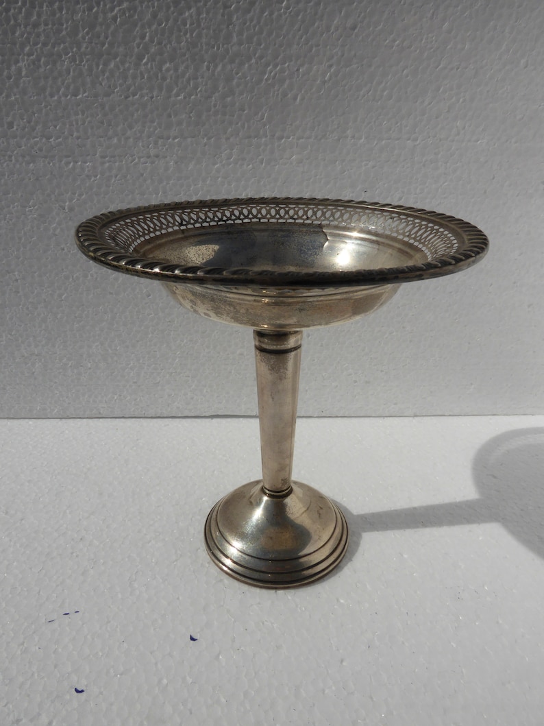 Antique Gruen Weighted Sterling Pedestal Silver Candy Dish image 5