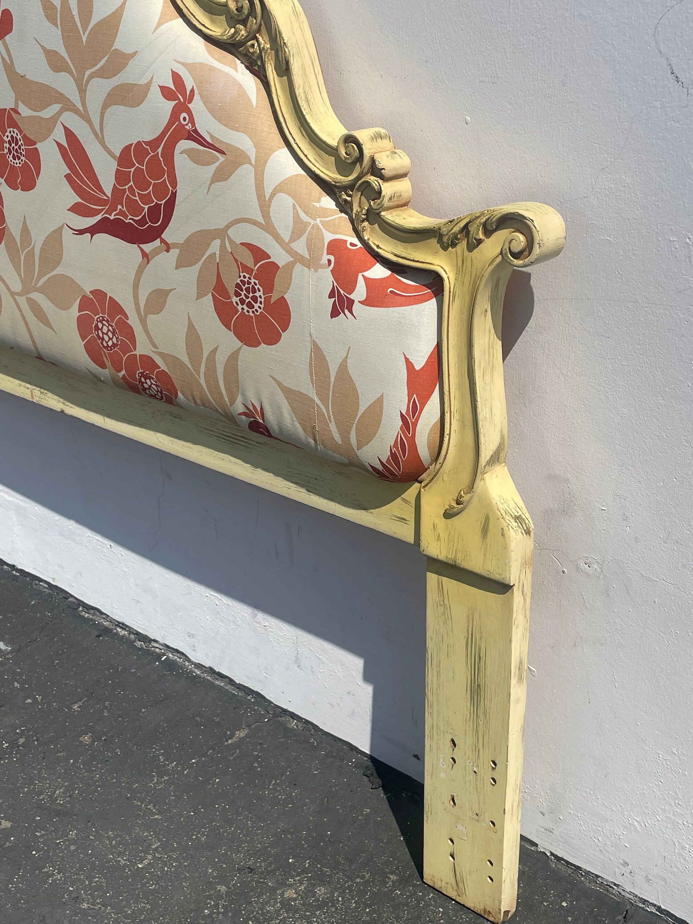 Vintage French Provincial Country King Yellow Queen Headboard W