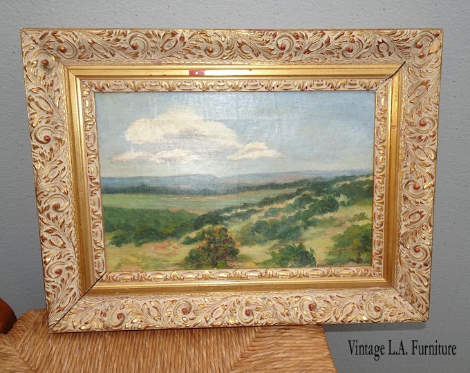 Antique 1937 Oil on Canvas Picture Painting by Louis K. Klingelhofer Calif. Art